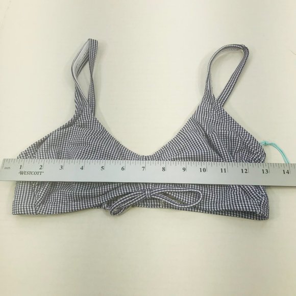 Kona Sol Women's Size Small 4-6 Gingham Cinch Front Bikini Swim Top MISSING PADS - Picture 8 of 11